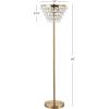 JONATHAN Y JYL9005B Jemma 60″ Crystal/Metal LED Floor Lamp, Contemporary, Modern, Transitional, Elegant, Office, Living Room, Family Room, Dining Room, Bedroom, Hallway, Foyer, Brass Gold/Clear(Brass Gold)