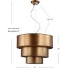 JONATHAN Y JYL9036A Lynn 21″ 3-Tier Metal LED Pendant, Contemporary, Modern, Cascade Effect, Office, Bedroom, Living Room, Family Room, Dining Room, Kitchen, Hallway, Foyer, Gold