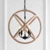 JONATHAN Y JYL9041A Soka 4-Light 20″ Adjustable Globe Metal/Rope LED Pendant, Farmhouse, Coastal, Bohemian, Cottage, Industrial, Rustic, Transitional, Dining Room, Kitchen, Foyer, Black/Brown