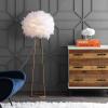 JONATHAN Y JYL9052A Stork 52″ Feather Metal LED Floor Lamp, Bohemian, Glam, Modern, Contemporary, Transitional, Ethereal Aesthetic, Office, Bedroom, Living Room, Family Room, Dining Room, White/Gold