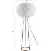 JONATHAN Y JYL9052A Stork 52″ Feather Metal LED Floor Lamp, Bohemian, Glam, Modern, Contemporary, Transitional, Ethereal Aesthetic, Office, Bedroom, Living Room, Family Room, Dining Room, White/Gold