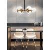JONATHAN Y JYL9059B Caleb Adjustable 6-Light 28″ Brass Cluster Pendant Midcentury,Contemporary,Modern,Scandinavian,Glam Dimmable, for Foyer, Dining, Kitchen(Brass Gold/Clear)