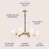 JONATHAN Y JYL9059B Caleb Adjustable 6-Light 28″ Brass Cluster Pendant Midcentury,Contemporary,Modern,Scandinavian,Glam Dimmable, for Foyer, Dining, Kitchen(Brass Gold/Frosted)