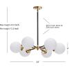 JONATHAN Y JYL9059B Caleb Adjustable 6-Light 28″ Brass Cluster Pendant Midcentury,Contemporary,Modern,Scandinavian,Glam Dimmable, for Foyer, Dining, Kitchen(Brass Gold/Frosted)