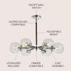 JONATHAN Y JYL9059B Caleb Adjustable 6-Light 28″ Brass Cluster Pendant Midcentury,Contemporary,Modern,Scandinavian,Glam Dimmable, for Foyer, Dining, Kitchen(Clear / Black)
