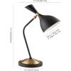 JONATHAN Y JYL9065A Albert 21.5″ Iron Retro Mid-Century LED Table Lamp Contemporary Glam Bedside Desk Nightstand Lamp for Bedroom Living Room Office College Bookcase, Black/Brass Gold(Black/Brass Gold)