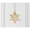 JONATHAN Y JYL9072A Stella 12″ Moravian Star Metal/Mercury Glass LED Pendant Glam Dimmable for Kitchen Hallway Bathroom Stairwell, Oil Rubbed Bronze(Gold Leaf)