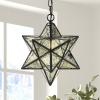 JONATHAN Y JYL9072A Stella 12″ Moravian Star Metal/Mercury Glass LED Pendant Glam Dimmable for Kitchen Hallway Bathroom Stairwell, Oil Rubbed Bronze(Oil-Rubbed Bronze)