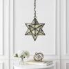 JONATHAN Y JYL9072A Stella 12″ Moravian Star Metal/Mercury Glass LED Pendant Glam Dimmable for Kitchen Hallway Bathroom Stairwell, Oil Rubbed Bronze(Oil-Rubbed Bronze)