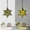 JONATHAN Y JYL9072A Stella 12″ Moravian Star Metal/Mercury Glass LED Pendant Glam Dimmable for Kitchen Hallway Bathroom Stairwell, Oil Rubbed Bronze(Oil Rubbed Bronze/Yellow Mercury Glass)