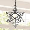 JONATHAN Y JYL9072A Stella 12″ Moravian Star Metal/Mercury Glass LED Pendant Glam Dimmable for Kitchen Hallway Bathroom Stairwell, Oil Rubbed Bronze(Oil Rubbed Bronze/Clear)