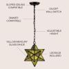 JONATHAN Y JYL9072A Stella 12″ Moravian Star Metal/Mercury Glass LED Pendant Glam Dimmable for Kitchen Hallway Bathroom Stairwell, Oil Rubbed Bronze(Oil Rubbed Bronze/Yellow Mercury Glass)