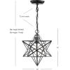 JONATHAN Y JYL9072A Stella 12″ Moravian Star Metal/Mercury Glass LED Pendant Glam Dimmable for Kitchen Hallway Bathroom Stairwell, Oil Rubbed Bronze(Oil Rubbed Bronze/Clear)