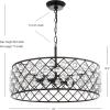 JONATHAN Y JYL9506A Gabrielle Crystal/Metal LED Pendant Glam Contemporary Transitional Dimmable, Adjustable, for Dining, Living Room, Kitchen, Oil Rubbed Bronze, 8″(23″)