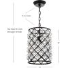 JONATHAN Y JYL9506A Gabrielle Crystal/Metal LED Pendant Glam Contemporary Transitional Dimmable, Adjustable, for Dining, Living Room, Kitchen, Oil Rubbed Bronze, 8″(10”)