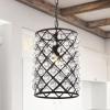 JONATHAN Y JYL9506A Gabrielle Crystal/Metal LED Pendant Glam Contemporary Transitional Dimmable, Adjustable, for Dining, Living Room, Kitchen, Oil Rubbed Bronze, 8″(10”)