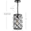JONATHAN Y JYL9506A Gabrielle Crystal/Metal LED Pendant Glam Contemporary Transitional Dimmable, Adjustable, for Dining, Living Room, Kitchen, Oil Rubbed Bronze, 8″(8″)