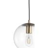 JONATHAN Y JYL9528B Bleecker 7.75″ Metal/Glass Globe LED Pendant, Contemporary, Modern, Minimalist, Ambient, Living Room, Dining Room, Kitchen, Foyer, Hallway, White/Oil Rubbed Bronze(Clear/Brass Gold)