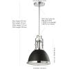 JONATHAN Y JYL9536A Homer 13″ 1-Light Modern Industrial Iron LED Dome Pendant, Classic, Cottage, Farmhouse, Industrial, Rustic, Transitional, Office, Living Room, Kitchen, Foyer, Black/Brass Gold(Black/Chrome)