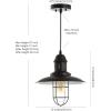 JONATHAN Y JYL9537A Deere 12″ Adjustable Iron/Glass Cage Light LED Pendant, Bohemian, Coastal, Cottage, Farmhouse, Industrial, Rustic, Southwestern, Transitional, Kitchen, Hallway, Closet, Black