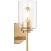 JONATHAN Y JYL9547B Juno 13″ 1-Light Farmhouse Industrial Iron Cylinder LED Sconce Modern Transitional 2700K 25W Bulb Entryway Lobby, Brass Gold/Clear, 5.75 in(Brass Gold)