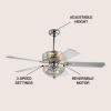 JONATHAN Y JYL9602A Zara 52″ Filigree 6-Light Metal/Wood LED Ceiling Fan, Transitional, Glam, Classic, Modern, Contemporary, Office, Bedroom, Living Room, Family Room, Dining Room, Chrome