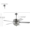 JONATHAN Y JYL9602A Zara 52″ Filigree 6-Light Metal/Wood LED Ceiling Fan, Transitional, Glam, Classic, Modern, Contemporary, Office, Bedroom, Living Room, Family Room, Dining Room, Chrome