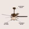 JONATHAN Y JYL9604A Edith 52″ 3-Light Metal/Wood LED Ceiling Fan with Remote, Classic, Glam, Traditional, Transitional, Office, Living Room, Family Room, Dining Room, Bedroom, Satin Bronze