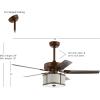 JONATHAN Y JYL9604A Edith 52″ 3-Light Metal/Wood LED Ceiling Fan with Remote, Classic, Glam, Traditional, Transitional, Office, Living Room, Family Room, Dining Room, Bedroom, Satin Bronze