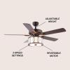 JONATHAN Y JYL9607A 52″ 3-Light Chrome Drum Shade LED Ceiling Fan + Remote, Traditional Farmhouse Rustic Industrial Bohemian Country Cottage Transitional Glam for Home, Kitchen, Living Room(Oil-Rubbed Bronze)