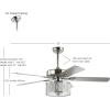 JONATHAN Y JYL9607A 52″ 3-Light Chrome Drum Shade LED Ceiling Fan + Remote, Traditional Farmhouse Rustic Industrial Bohemian Country Cottage Transitional Glam for Home, Kitchen, Living Room(Chrome)