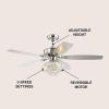 JONATHAN Y JYL9608A Kate 48″ 3-Light Glam Crystal Drum LED Ceiling Fan with Remote, Transitional, Glam, Classic, Modern, Contemporary, Elegant, Living Room, Family Room, Dining Room, Chrome