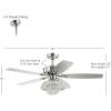 JONATHAN Y JYL9608A Kate 48″ 3-Light Glam Crystal Drum LED Ceiling Fan with Remote, Transitional, Glam, Classic, Modern, Contemporary, Elegant, Living Room, Family Room, Dining Room, Chrome