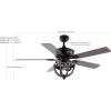 JONATHAN Y JYL9613A Jasper Farmhouse Industrial Iron Dome Shade LED Ceiling Fan with Remote, for Bedroom, Living Room, Dining Room 52″ 2 Light, Black