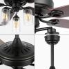JONATHAN Y JYL9614A Lucas 52″ 3-Light Rustic Industrial Iron/Wood/Seeded Glass Mobile-App/Remote-Control LED Ceiling Fan Farmhouse, Modern for Bedroom, Dining Room, Living Room, Kitchen, Black/Clear