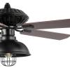 JONATHAN Y JYL9615A Ashton Farmhouse Industrial Iron Dome Shade LED Ceiling Fan with Remote, for Bedroom, Living Room, Dining Room 52″ 1 Light, Black
