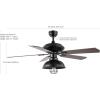 JONATHAN Y JYL9615A Ashton Farmhouse Industrial Iron Dome Shade LED Ceiling Fan with Remote, for Bedroom, Living Room, Dining Room 52″ 1 Light, Black