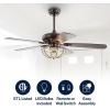 JONATHAN Y JYL9702A Joanna 52″ 3-Light Bronze Crystal LED Ceiling Fan with Remote, Classic, Glam, Traditional, Transitional, Office, Living Room, Family Room, Dining Room, Bedroom, Oil Rubbed Bronze
