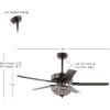 JONATHAN Y JYL9704A Ali 48″ 3-Light Wrought Iron LED Ceiling Fan with Remote, Classic, Glam, Traditional, Transitional, Office, Living Room, Family Room, Dining Room, Bedroom, Oil Rubbed Bronze