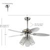 JONATHAN Y JYL9705A Kris 42″ 3-Light Crystal LED Ceiling Fan with Remote, Transitional, Glam, Classic, Modern, Contemporary, Living Room, Family Room, Dining Room, Bedroom, Chrome