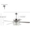 JONATHAN Y JYL9706A Mandy 52″ 3-Light Crystal Prism Drum LED Ceiling Fan with Remote, Transitional, Glam, Classic, Modern, Contemporary, Office, Bedroom, Living Room, Family Room, Dining Room, Chrome