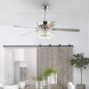 JONATHAN Y JYL9706A Mandy 52″ 3-Light Crystal Prism Drum LED Ceiling Fan with Remote, Transitional, Glam, Classic, Modern, Contemporary, Office, Bedroom, Living Room, Family Room, Dining Room, Chrome