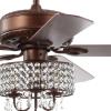 JONATHAN Y JYL9707A Becky 52″ Crystal LED Chandelier Fan with Remote, Classic, Glam, Traditional, Transitional for Home, Kitchen, Dining Room, Guest Room, Living Room, Oil Rubbed Bronze