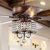 JONATHAN Y JYL9707A Becky 52″ Crystal LED Chandelier Fan with Remote, Classic, Glam, Traditional, Transitional for Home, Kitchen, Dining Room, Guest Room, Living Room, Oil Rubbed Bronze