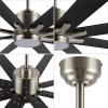 JONATHAN Y JYL9713A Octo 66″ 1-Light Contemporary Industrial Iron/Plastic Mobile-App/Remote-Controlled 6-Speed Ceiling Fan with Integrated LED Light, Black/Dark Brown Wood Finish(Nickel/Dark Brown Wood Finish)