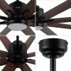 JONATHAN Y JYL9713A Octo 66″ 1-Light Contemporary Industrial Iron/Plastic Mobile-App/Remote-Controlled 6-Speed Ceiling Fan with Integrated LED Light, Black/Dark Brown Wood Finish(Black/Neutral Brown Wood Finish)