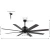 JONATHAN Y JYL9713A Octo 66″ 1-Light Contemporary Industrial Iron/Plastic Mobile-App/Remote-Controlled 6-Speed Ceiling Fan with Integrated LED Light, Black/Dark Brown Wood Finish(Black/Dark Brown Wood Finish)
