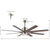 JONATHAN Y JYL9713A Octo 66″ 1-Light Contemporary Industrial Iron/Plastic Mobile-App/Remote-Controlled 6-Speed Ceiling Fan with Integrated LED Light, Black/Dark Brown Wood Finish(Nickel/Gray Wood Finish)