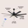JONATHAN Y JYL9713A Octo 66″ 1-Light Contemporary Industrial Iron/Plastic Mobile-App/Remote-Controlled 6-Speed Ceiling Fan with Integrated LED Light, Black/Dark Brown Wood Finish(Black/Dark Brown Wood Finish)