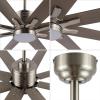 JONATHAN Y JYL9713A Octo 66″ 1-Light Contemporary Industrial Iron/Plastic Mobile-App/Remote-Controlled 6-Speed Ceiling Fan with Integrated LED Light, Black/Dark Brown Wood Finish(Nickel/Gray Wood Finish)